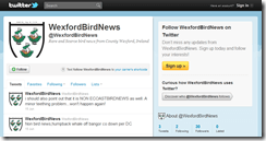 Bird news alerts for Wexford and the East Coast via Twitter