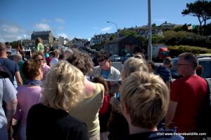 Padraig Whooley of the IWDG offering interpretation of the whale stranding in Baltimore