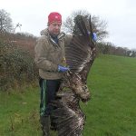 Dr Allan Mee with the white-tailed eagle shot dead in Tipperary