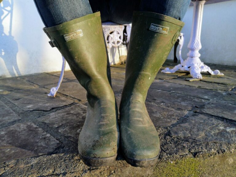 Wearing the Regatta Rivington Wellington Boots