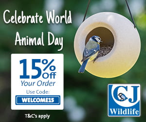 15% Off Garden Wildlife products for World Animal Day